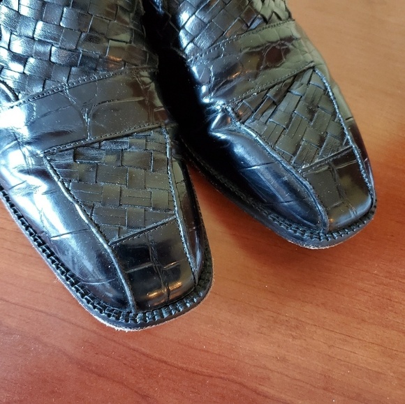 Stacy Adam\'s Black Woven Leather Shoes Size 9.5 main image 5